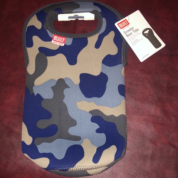 🍺BUILT NY🍺CAMO BLUE NEOPRENE GROWLER TOTE🍺 - Picture 2 of 6